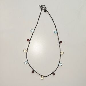 Elegant Handmade Necklace Of Semi Precious Stones With Silver Beads.